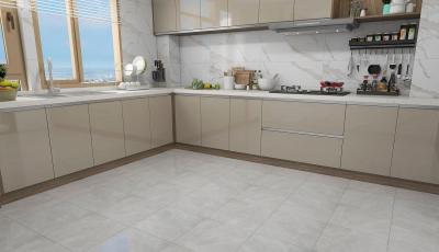 Chapa rústica cerâmica vidrada para reconstrução e chapa de chão interior de 400x400mm cinza para decoração