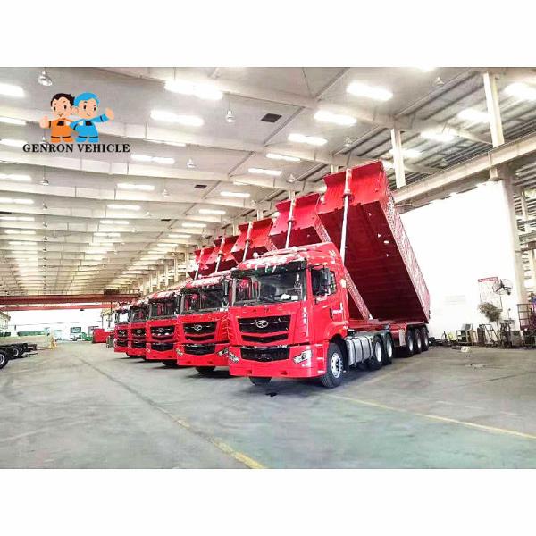 Used to Transport construction materials ,Sands Dump Truck Trailer Genron Brand With Mechanical suspension