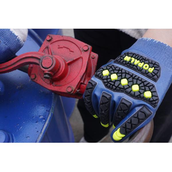 Des gants résistants aux coupures couverts de nitrile bleu, des gants de sécurité résistants aux chocs chimiques OEM ODM