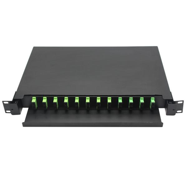 FTTH 1U 2U 24 48 armário da cremalheira da caixa terminal 19 da fibra ótica do metal dos portos