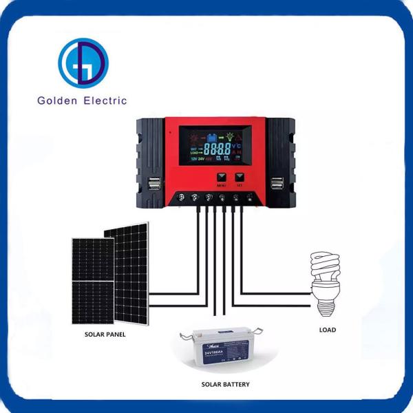 Comércio por atacado 10A/20A/30A Controlador de carregador solar PWM para baterias solares de automóveis de 12V/24V