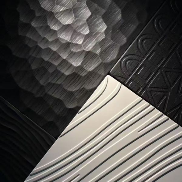 Matte Textured Film PVC Membrane Foil 3D Geometric for Vacuum Press Panels