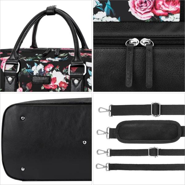Large Duffel Canvas Overnight Weekender Bag Carry On Tote Bag With Shoe Compartment
