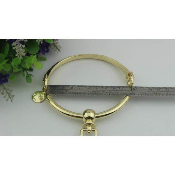 DIY Zinc alloy 90 mm light gold leather metal o ring handle for handbag