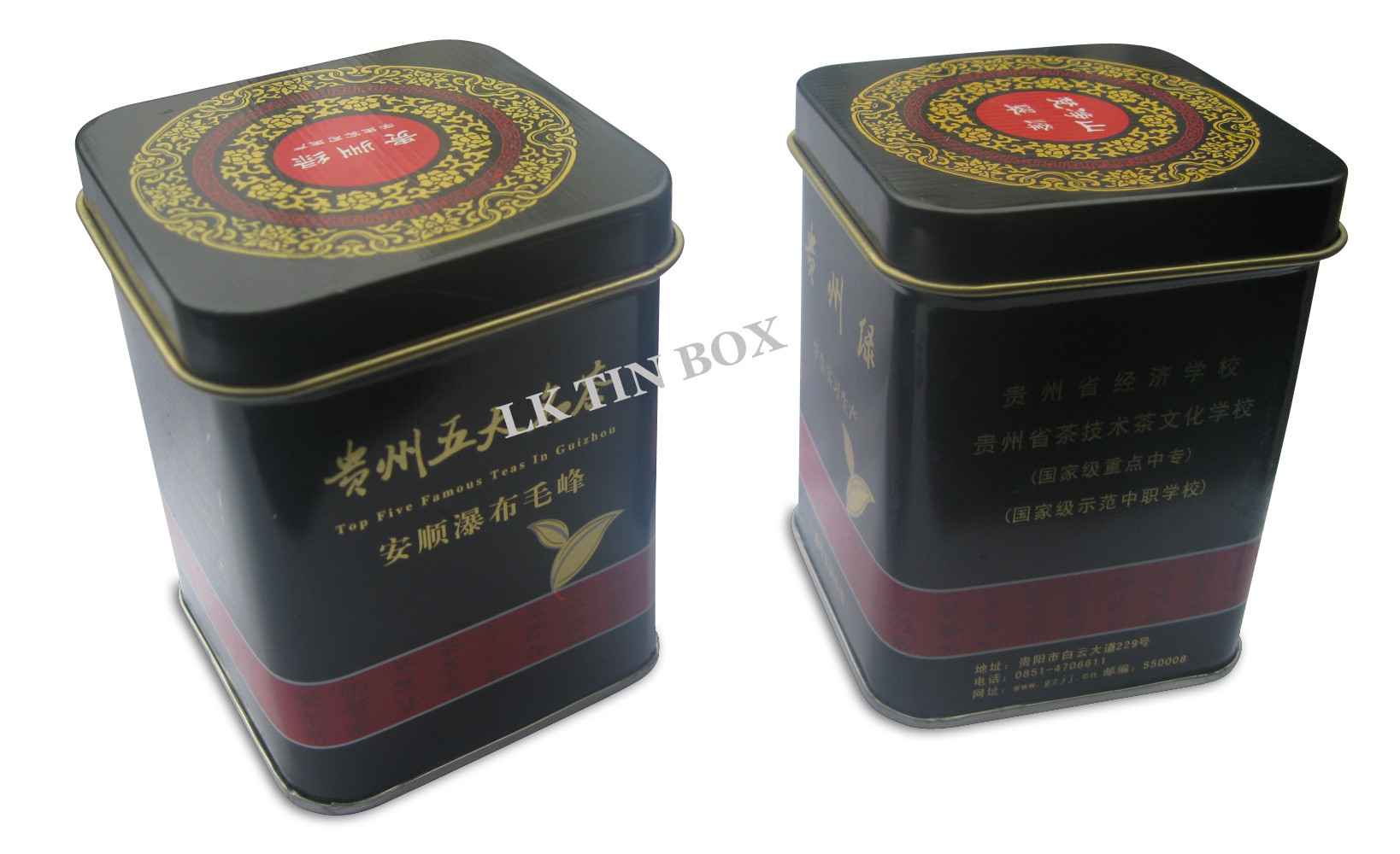 Metal Square Plain Silver Tea Tin Containers Packaging With Inner Lid And Knob