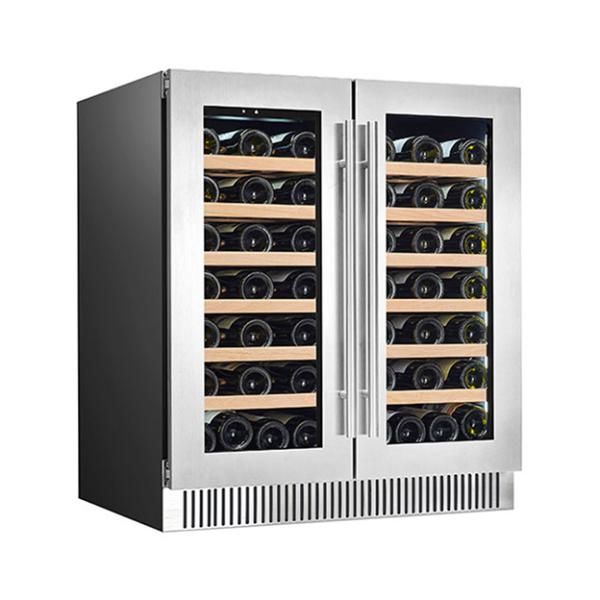 ETL Certificate Factory Direct Sales 68 Bottles Oak Laminated Red Wine Refrigerated Display Red Wine Freezer