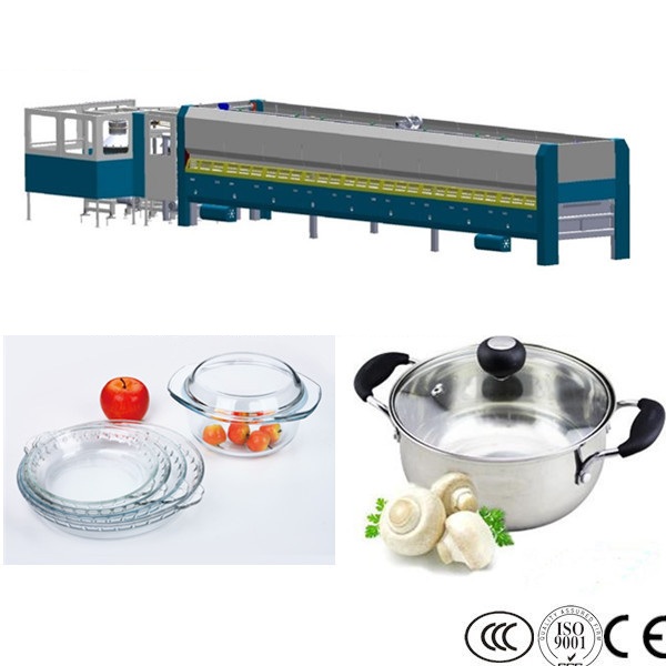 Glass Pot Cover Glass Edging Machine , Flat Bent Glass Tempering Machine,Glass Lid Tempering Furnace