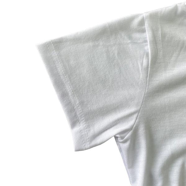 Impresión de transferencia de calor Sublimación de poliéster camiseta en blanco Manga corta blanca 200g