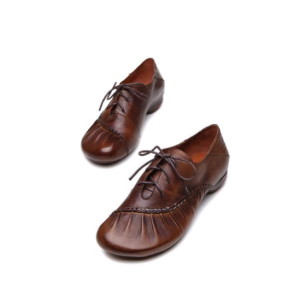 S116 Manufacturer women's shoes autumn 2020 new Huizu beauty retro handmade women's shoes convenient lace shoes women's