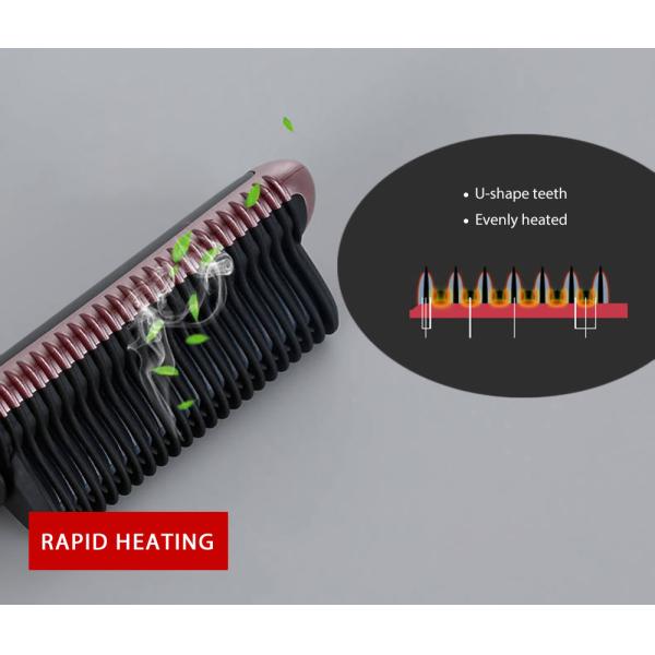 Portable Plate Electric Hair Brush , Straightener / Curler Electric Beard Comb