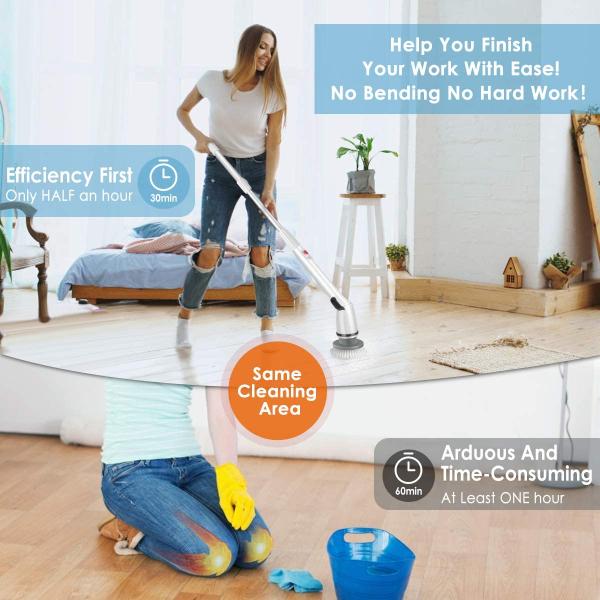 50HZ Electric Power Scrubber Brush 240V For Tile Floor 7V Battery