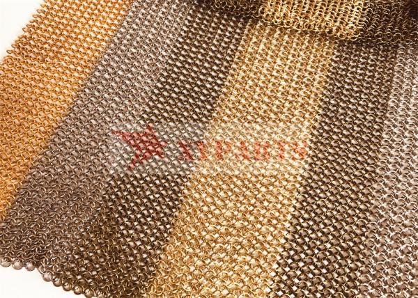 Colorful Stainless Steel Round Ring Living Room Cabinet Metal Chain Mail Curtain