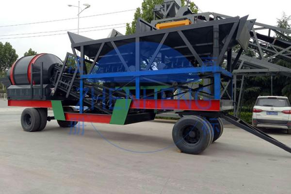 Planta YHZM75 de tratamento por lotes concreta móvel com o misturador de concreto do cilindro JZM1500