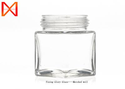 Smooth Surface Glass Storage Jars , Microwave Safe Glass Containers Detachable Lid