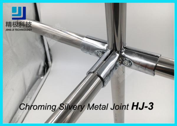 90 Degree 3 Way Flexible Chrome Pipe Connectors / Joints HJ-3 Silvery Color