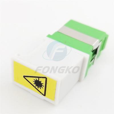 Adaptador verde branco Singlemode simples da fibra ótica dos adaptadores SC/APC da metralha do metal do APC Shell do auto obturador