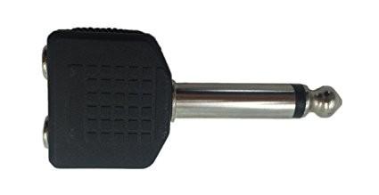 Y Splitter Microphone Audio Cable Connectors 1/4 Inch Mono Male to Dual 3.5mm Female