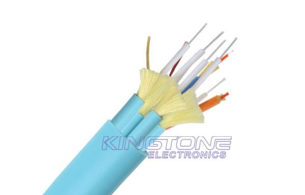 Blue Indoor 12 Core PVC Fiber Optic Network Cable G.652D , Multimode Fiber Optic Cable