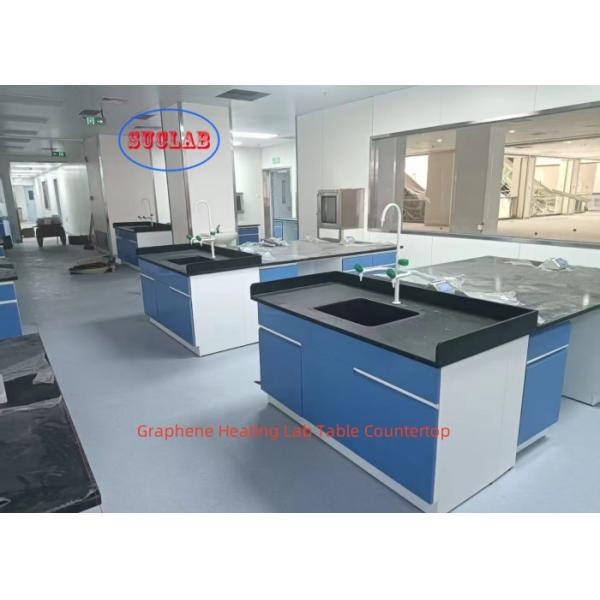 Adjustable Glass Shelf Chemistry Lab Benches  Heating Laboratory Workstation with 12mm Thick Frame and DTC 16-INCH THREE SECTION SILENT RAIL