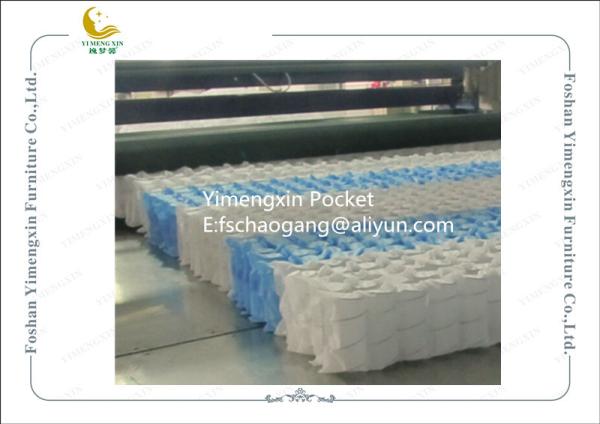 Mattress Pocket Spring Unit With White / Blue Colour Non Woven Fabric Cover