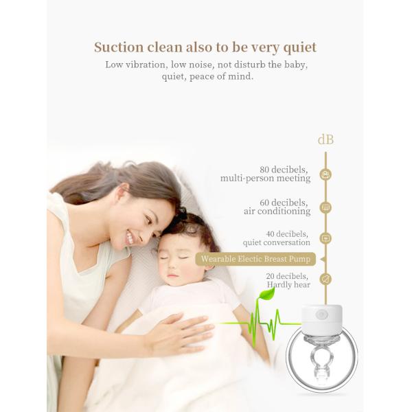 Bomba portátil de mama para manos libres, Bomba portátil eléctrica de mama de grado alimenticio para madres lactantes