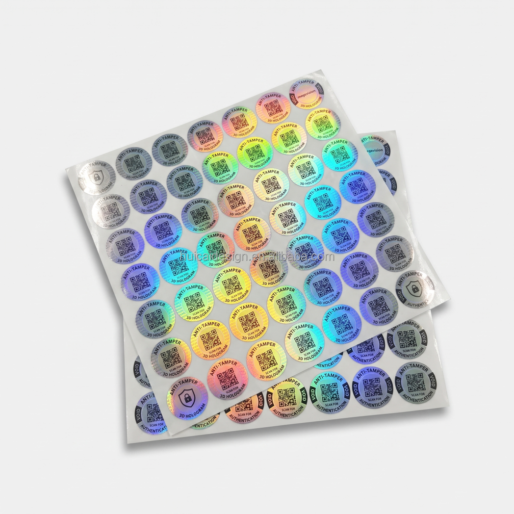 Custom Laser Holographic Sticker Security Label Anti Tamper Evident Seal with Barcode QR Code for Packaging Protection