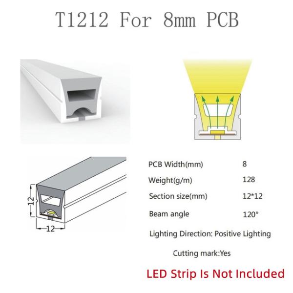 Нейтральный белый 120 светодиодов / м Прохладный белый светодиодный неоновый флекс IP65 водонепроницаемый постоянный ток 12В 6x12 мм Полный комплект