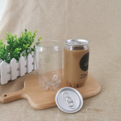 Latas de café 350ml plásticas abertas fáceis das tampas 65mm do ANIMAL DE ESTIMAÇÃO claro