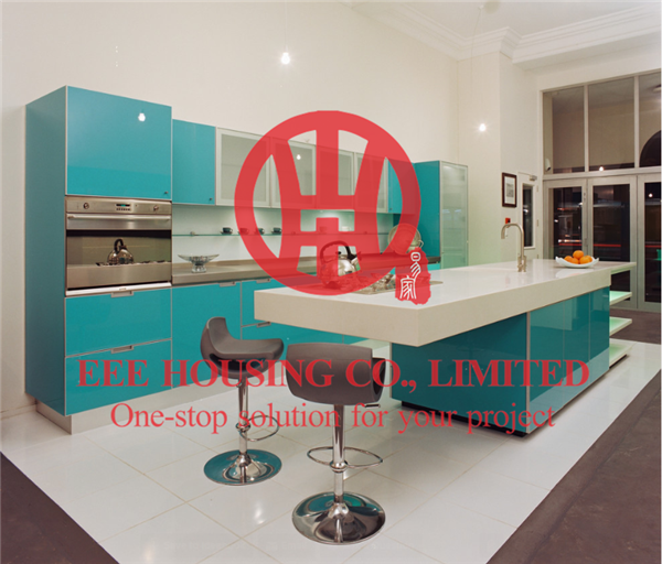 Customized Modern Lacquer Kitchen Cabinet with Excellent Design and Quality MOQ is 1 set & Shipping by Sea