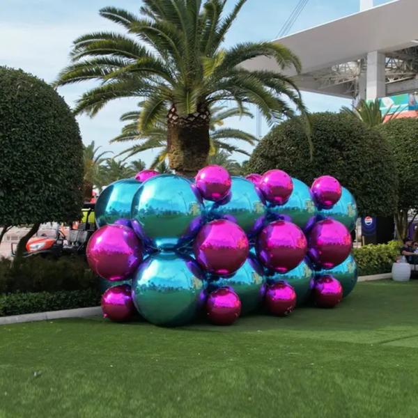 Блестящие металлические золото ПВХ надувные зеркальные шары для свадебных вечеринок висящие украшения рекламные принадлежности для вечеринок