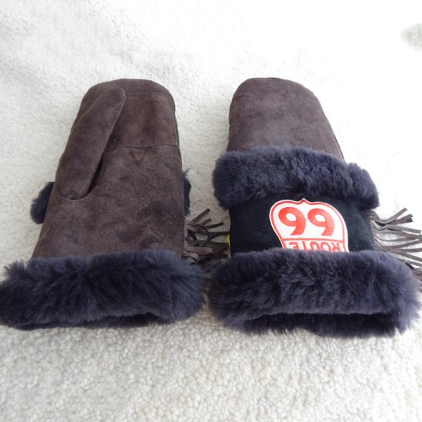 Ski Leather Mitten Gloves Mitten Top Layer Suede Touch Screen Customized Size