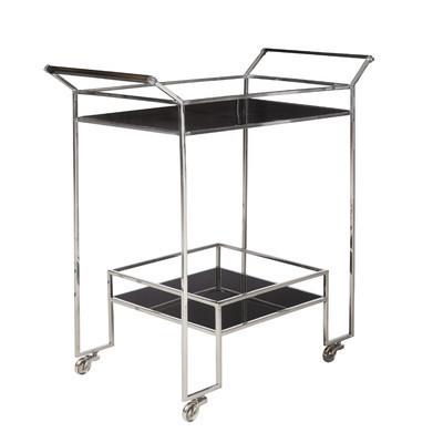 Stainless Steel Minimalist Bar Cart Trolley On Wheels For Beverage Apartment