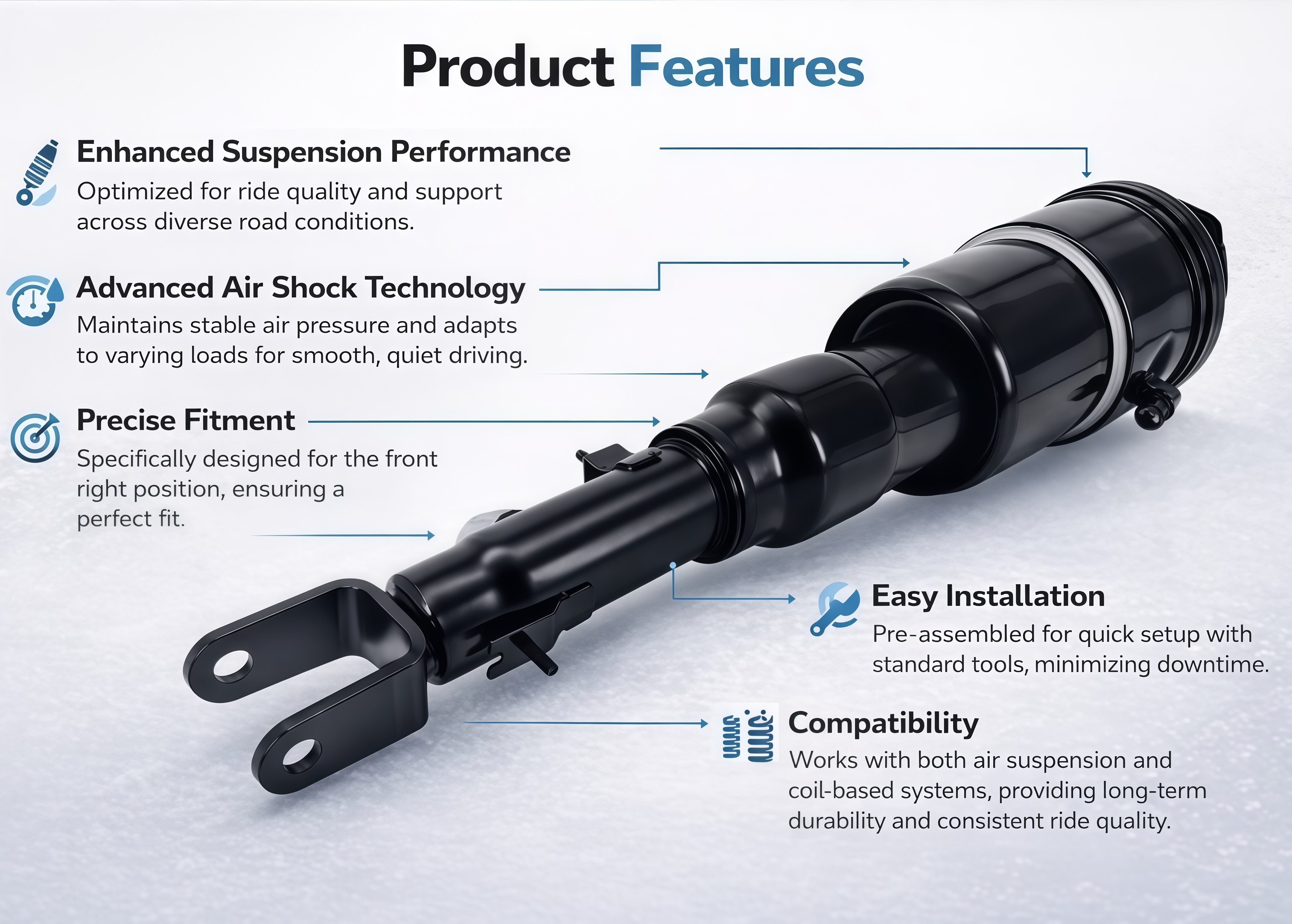 Front Right Air Suspension Shock For Lexus LS500 LS500h RWD 48010-50390