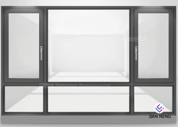 Double Glazed Aluminum Frame Window Horizontal Opening Pattern Finished Surface