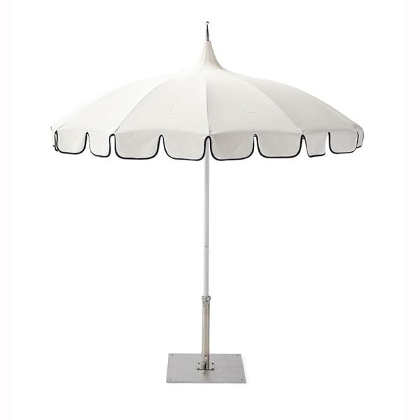 Modern Design Garden Umbrella with Fringe and Pagoda Style Made of Pongee Fabric