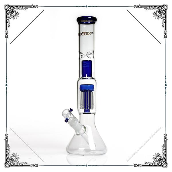 Ice Catcher Beaker Bottom Borosilicate Glass Bongs 8 Arms Perc Splash Guard