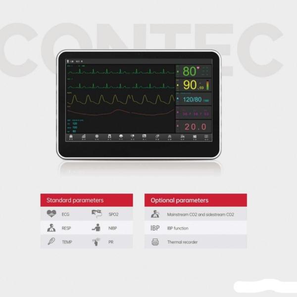 Portable 12.1-Inch Touch Screen Veterinary Patient Monitor Handheld Device for Cat and Dog Animals