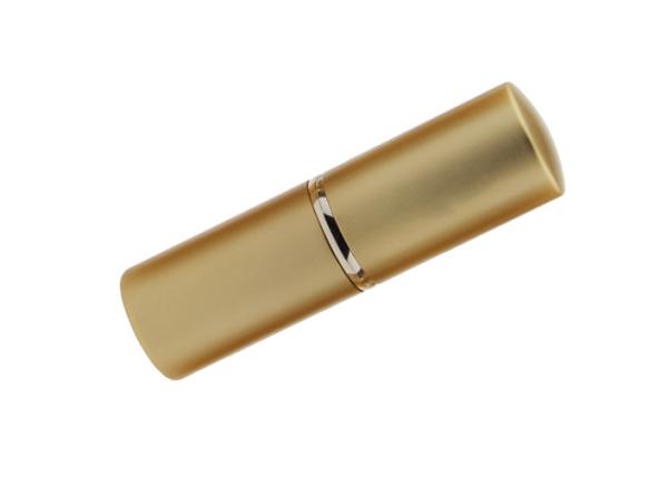 Middle Length Nylon Hair Retractable Powder Brush With Gold Handle