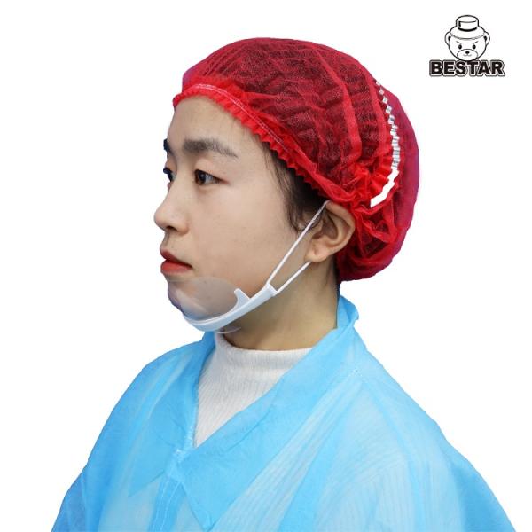 Lightweight Red Disposable Nonwoven Cap Non Woven Clip Cap 18''