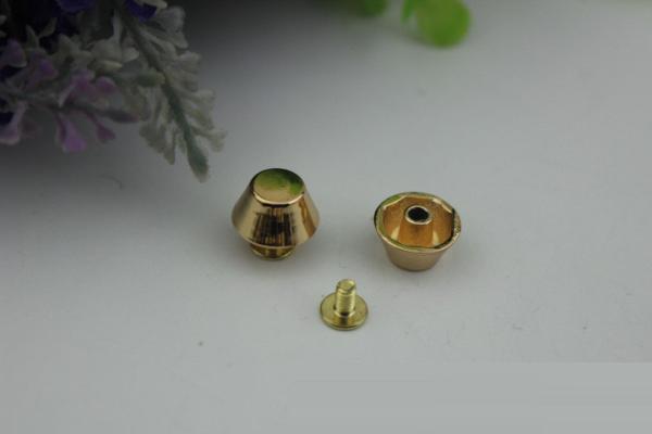 China manufacture produce high quality gold color 8 mm round metal rivets for leather bags