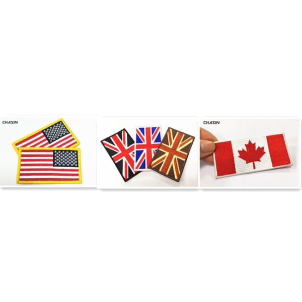 Custom Canada Flag Embroidery Iron Patches No Minimum For Clothing