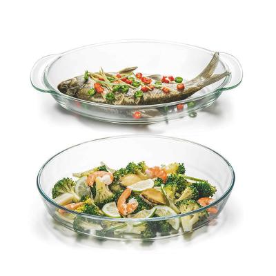 Bandeja de Oven Heated Transparent Glass Baking da micro-ondas