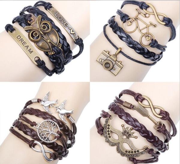 Zhejiang European and American jewelry jewelry hand-woven leather bracelet