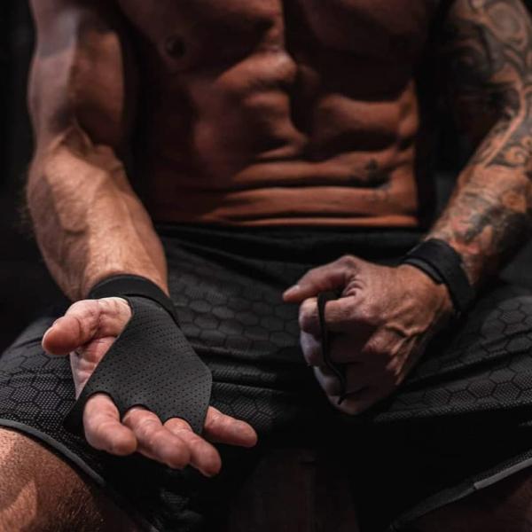 WOD protect gloves black gym perforated microfiber crossfit hand grips 3 holes