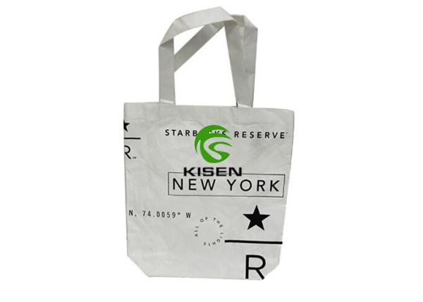 Washable White Tyvek Shopping Bag Lightweight Tote Type For School Students