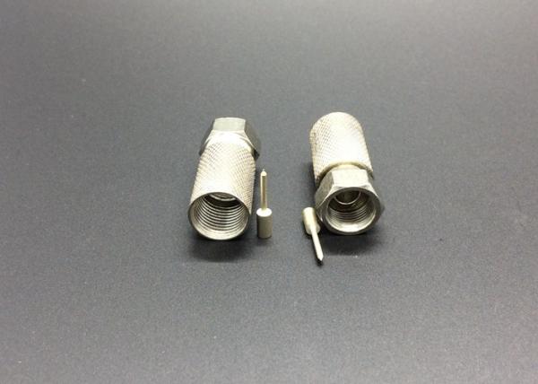AC 150V RG11 Coaxial Cable Connector AC 500V One Minute Pin Zn / Bronze Alloy