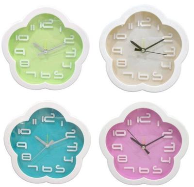 Flower Design Plum Blossom Shaped Alarm Clock Candy Color Clock