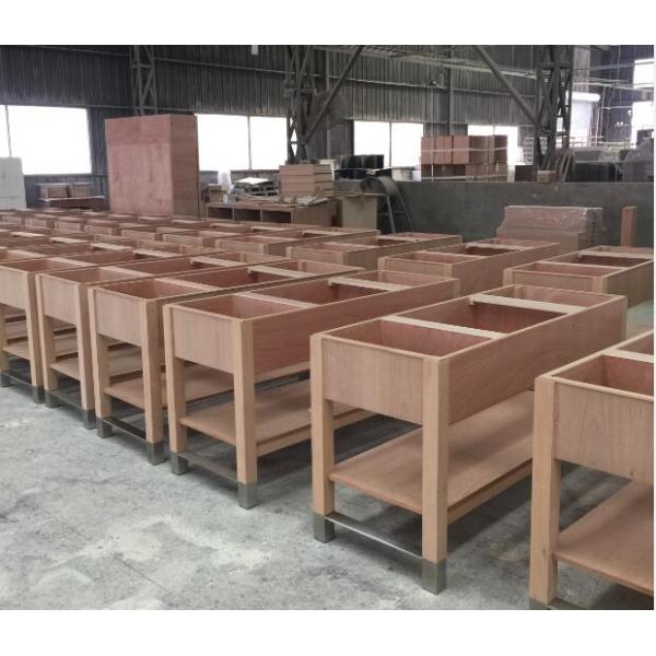 1 Drawer Plywood Modern Bathroom Vanity Cabinets Birch Veneer Dark Stain Color