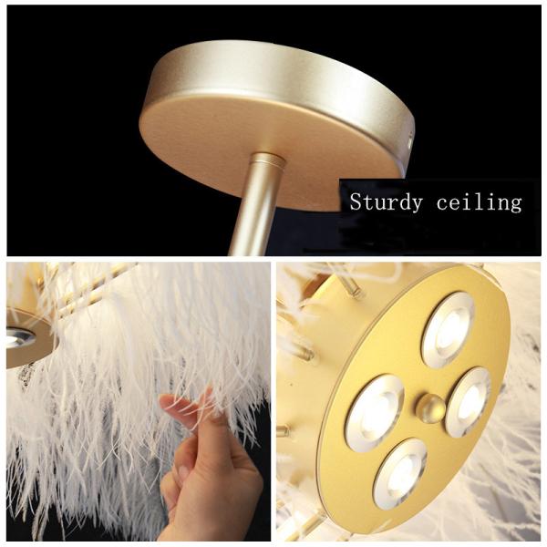 Nordic bedroom Josephine feather chandelier modern lighting art decor chandelier(WH-MI-154)
