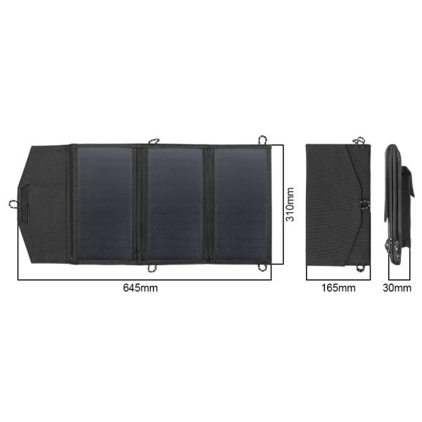 24% Efficiency 28W Pocket Solar Charger Panels Portable For Hiking Camping